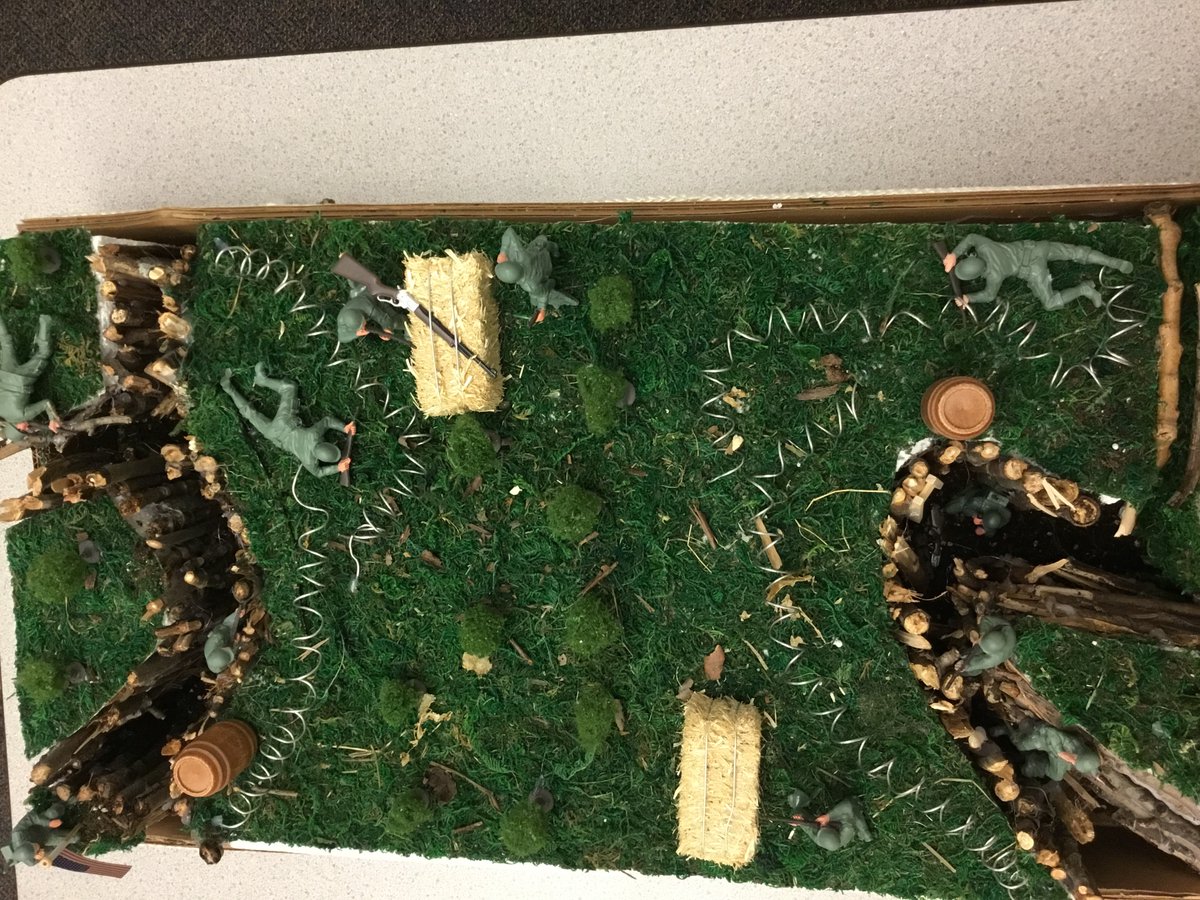 Students in Mr. Parsons' World History II classes worked on research projects about trench warfare as part of their unit on World War I. Kurt Johnson ‘22 completely created an excellent model of the trenches as part of his group's research. #Prep #History