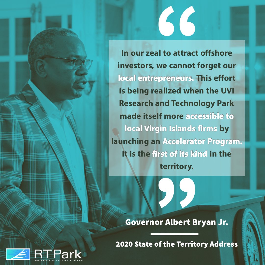UVIRTP's tweet photo. The RTPark was highlighted in @govbryan second State of the Territory Speech on Monday, January 13th. Take a look!
Gov. Bryan on #AccelerateVI: @govhouseusvi https://t.co/CmwIxTgRLQ