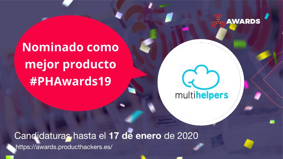 Product_Hackers's tweet photo. Una nominación más en los #PHAwards: @Multihelpers_es, la plataforma online de búsqueda de manitas y profesionales para reparaciones y mejoras de las viviendas 🥳 HOY acaba el plazo para presentar tu proyecto y optar a +500.000€ en premios en https://t.co/mTaQ5sdXE8 https://t.co/AHU5JdwAcC