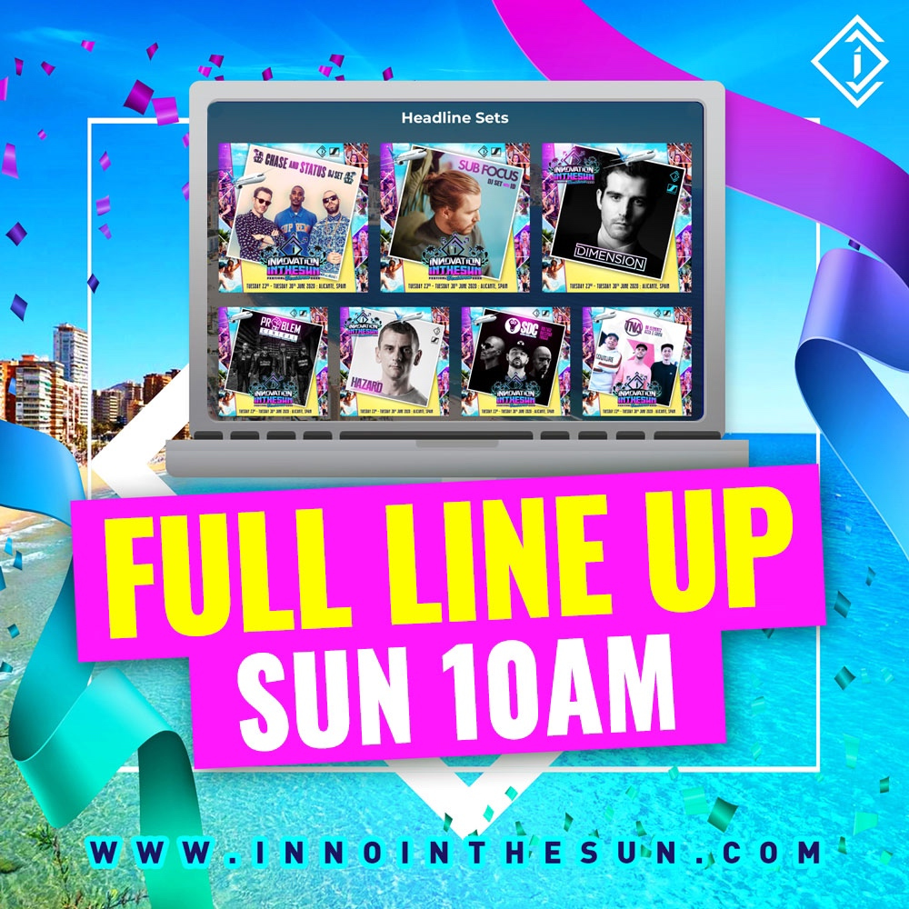 innovationdnb's tweet photo. Full line up for #InnoInTheSun 2020 will be revealed at 10am on Sunday! π
https://t.co/dL3wYJDc0a https://t.co/RCc2g0f7fr