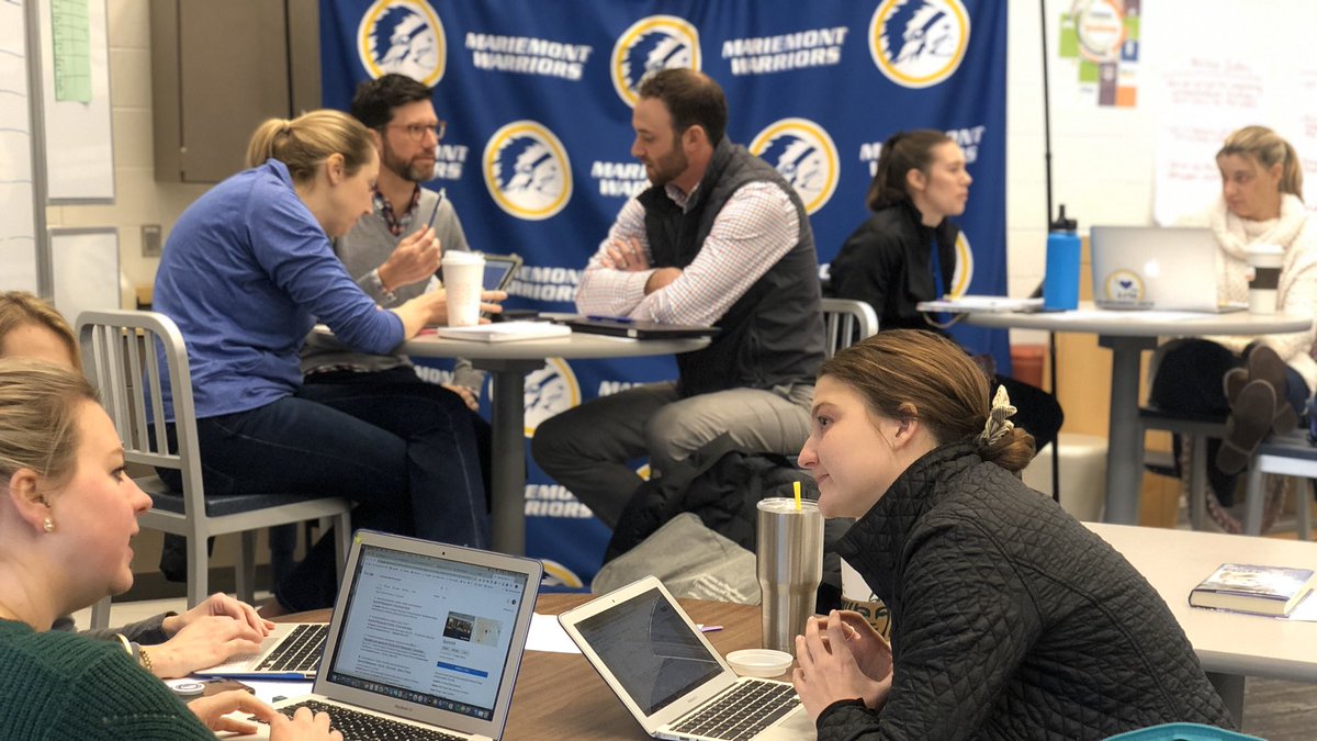 Mariemont_HS's tweet photo. #Intersession2020 planning well underway this morning. Design and modeling, dance, rock climbing, writing for a change, sports, music, murals, college planning, animals, foodies, Habitat for Humanity and more! This year is going to be amazing! @WarriorsBEyond @MariemontSchool https://t.co/NWw7jpqhL3