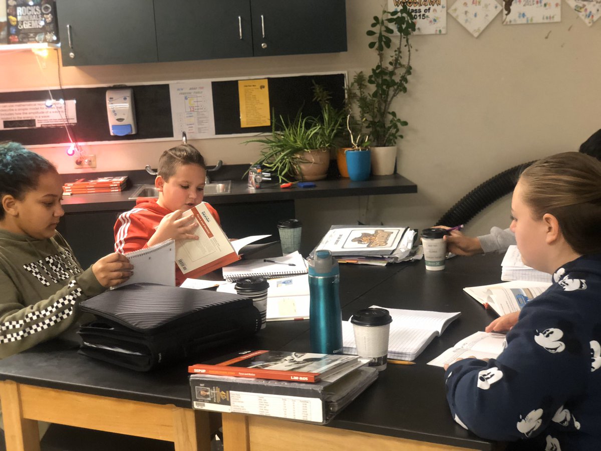 Robynlv's tweet photo. Coffee house day continues in #seventhGradeScience @ACMS_Jaguars working on our analysis will sipping on hot cocoa https://t.co/0PVhztkuKQ