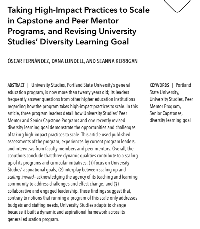 JGenEdu's tweet photo. But how do we make high-touch programs work for tens of thousands of students? Óscar Fernández, Dana Lundell and Seanna Kerrigan write about it in this article https://t.co/EkkXoRkYC6 @GenEdUMD @BGasticRosado @ChrisMayer_WP @Ron_Hendrick @VictorPiercey1 @DrJeffRoberts @DrLarance https://t.co/5OlFV8yqyW