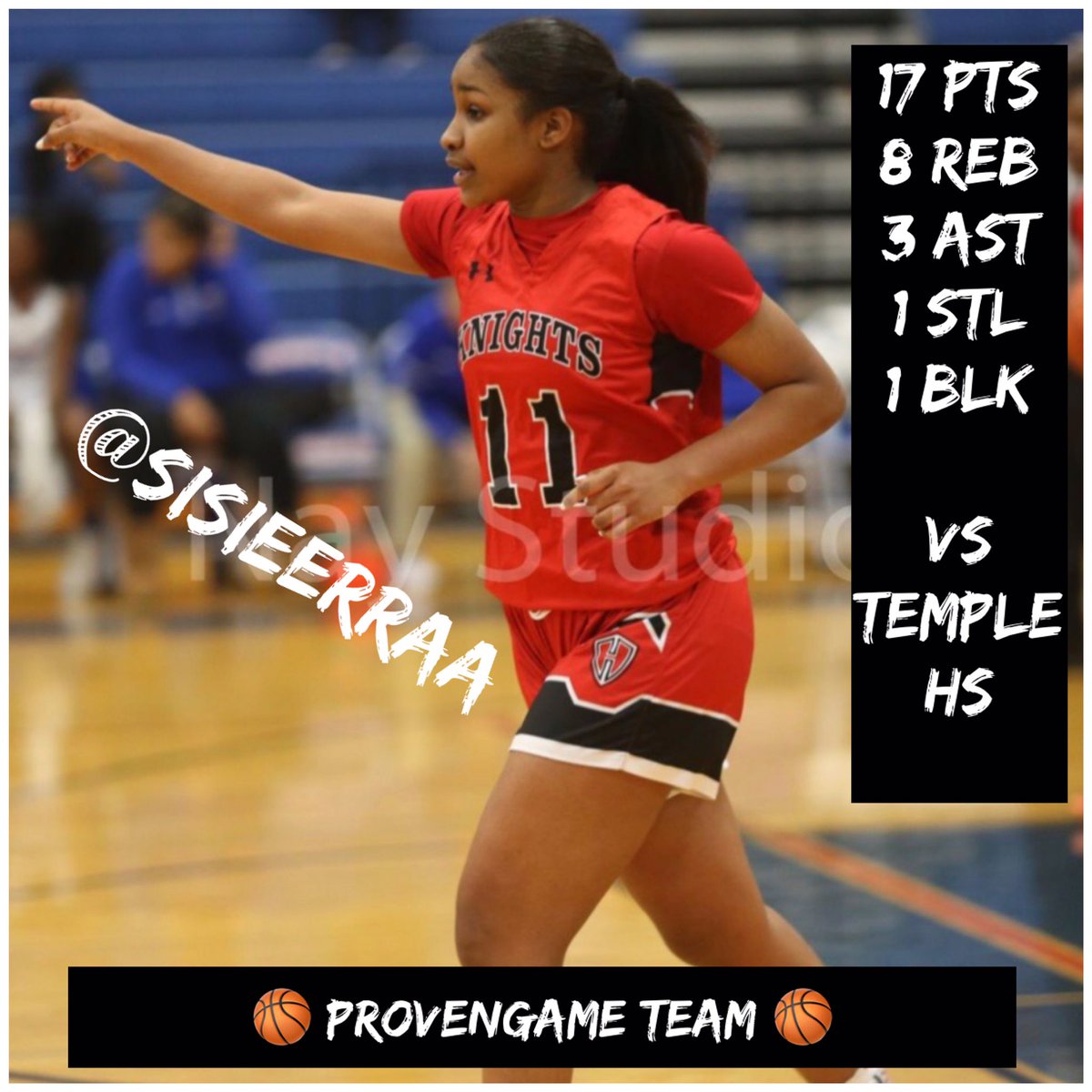 Provengame's tweet image. @sisieerraa filled up the stat sheet in her last game and got the dub 🙌🏽 #juniorszn #statsup #sisi🥶