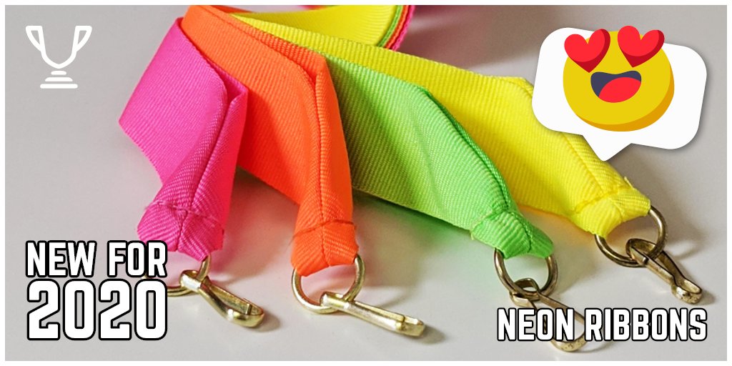 Neon #ribbons you say.... Trend have those! #New for 2020. 4 colours to choose from, so you can make any #medal stand out! Contact your local #Trophy distributor or online retailer to find out more. 🏅😎🌈 #medalribbon #teamtrend #trend #neon