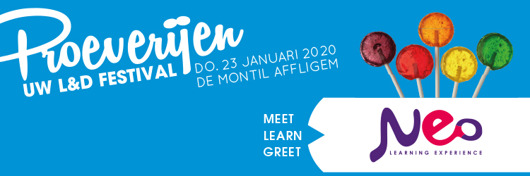 Kom je een praatje slaan met ons op #Proeverijen, Uw L&amp;D Festival? Vergeet dan zeker onze sessie "E-learning en data: twee handen op één buik" niet te volgen 👊 #LMS #devlearn