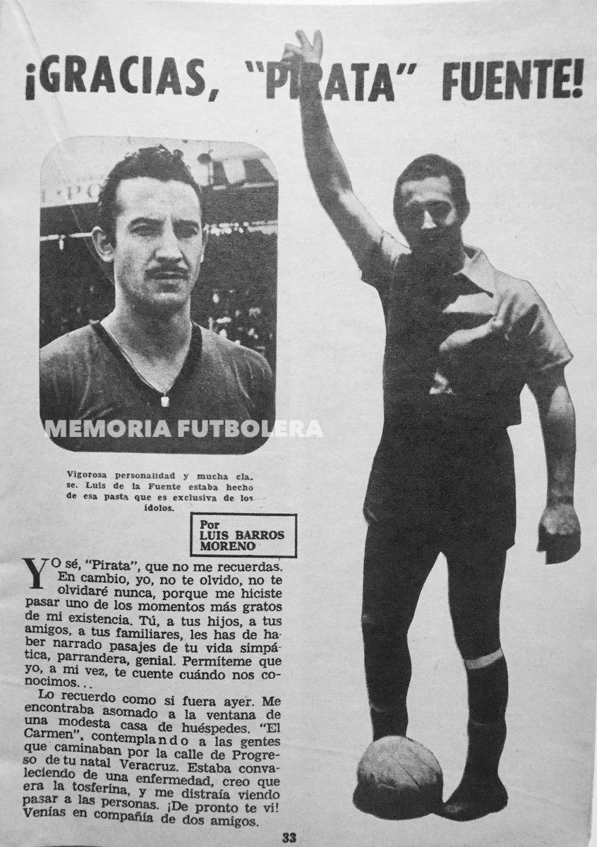 ArchivoFutboler's tweet photo. Luis de la Fuente y Hoyos, el legendario "Pirata" nació el 17 de enero de 1914.
Reconocido por historiadores y quienes lo vieron jugar como uno de los mejores futbolistas en la historia del futbol mexicano.
https://t.co/PSOalr4LpP

#MemoriaFutbolera https://t.co/YswsFb9FWW