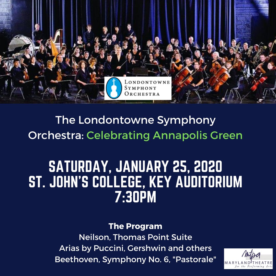 TheMTPA's tweet photo. There are so many wonderful opportunities to experience the performing arts in Anne Arundel County! MTPA is proud to promote and support the Londontowne Symphony Orchestra.

To purchase tickets: https://t.co/KBrT9m4Ztp https://t.co/pi4SqZnUnP