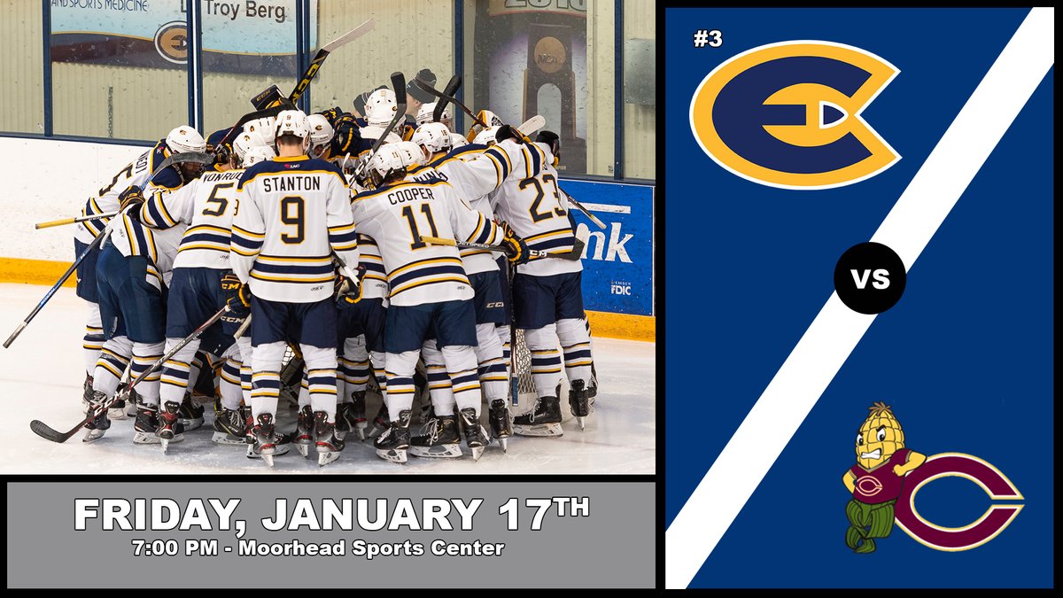UWECHockey's tweet photo. GAMEDAY! GAMEDAY! GAMEDAY! GAMEDAY!
🆚 @CobberHockey 
📍 Moorhead, MN
🕖 7:00 PM
💻📊 https://t.co/RZuls9KWz2
📱 https://t.co/nLRHzsImsk

#BlugoldPride 

@UWECblugolds @DanSchumacherAD @UWEauClaire @ChancellorJim https://t.co/RMVECzanri