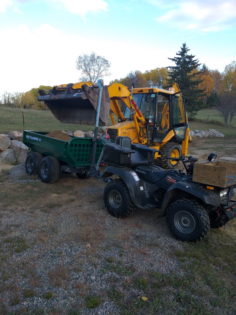 WoodlandMills's tweet photo. The rugged #Multilander Logging Trailer with Utility Dump Box Features a heavy-duty chassis capable of an impressive 2000 lb load capacity. Designed to be towed off-road behind your #ATV, UTV, or #tractor & features an industry-first adjustable wheel track width. https://t.co/BxJtHSaXZ3