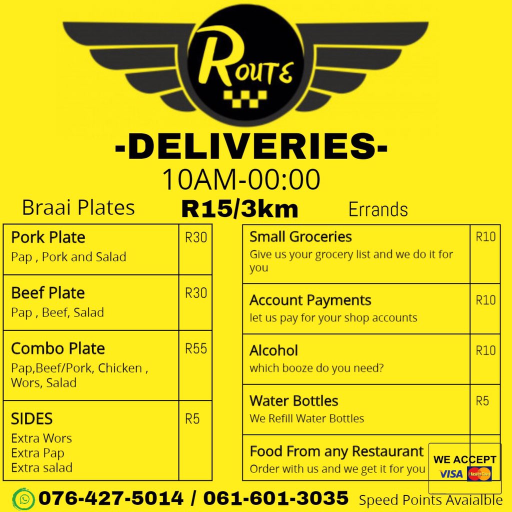 Mafambap's tweet photo. Use Route , we deliver everything and also run errands #bloemtwitter #ufsFreshersAdvice https://t.co/8i5HEv7iK4