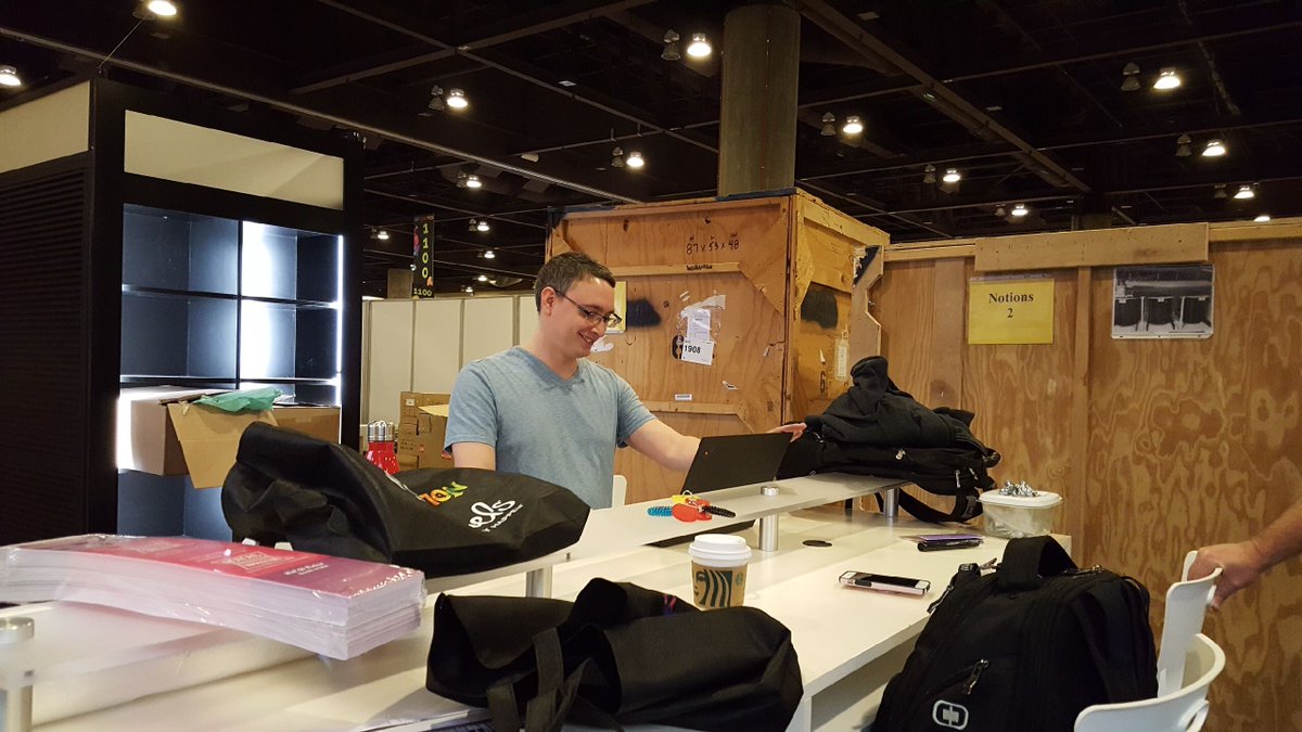NotionsNews's tweet photo. Setting up our booth (#1908) for #creativation2020!๐ฅณ
#bts #notionsmarketing #supplyingcreativity https://t.co/vJnDhi8KjW