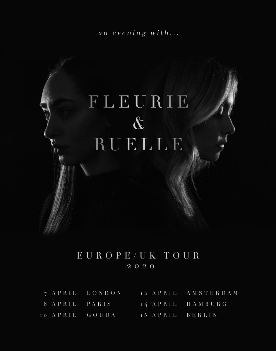 Ruellemusic's tweet photo. SURPRISE! WE ARE COMING TO EUROPE &amp; THE UK THIS APRIL! This is my first EVER European tour, and I'm so happy it's with @fleuriemusic! Click the link in my profile for tix! https://t.co/teRIrdUFNk