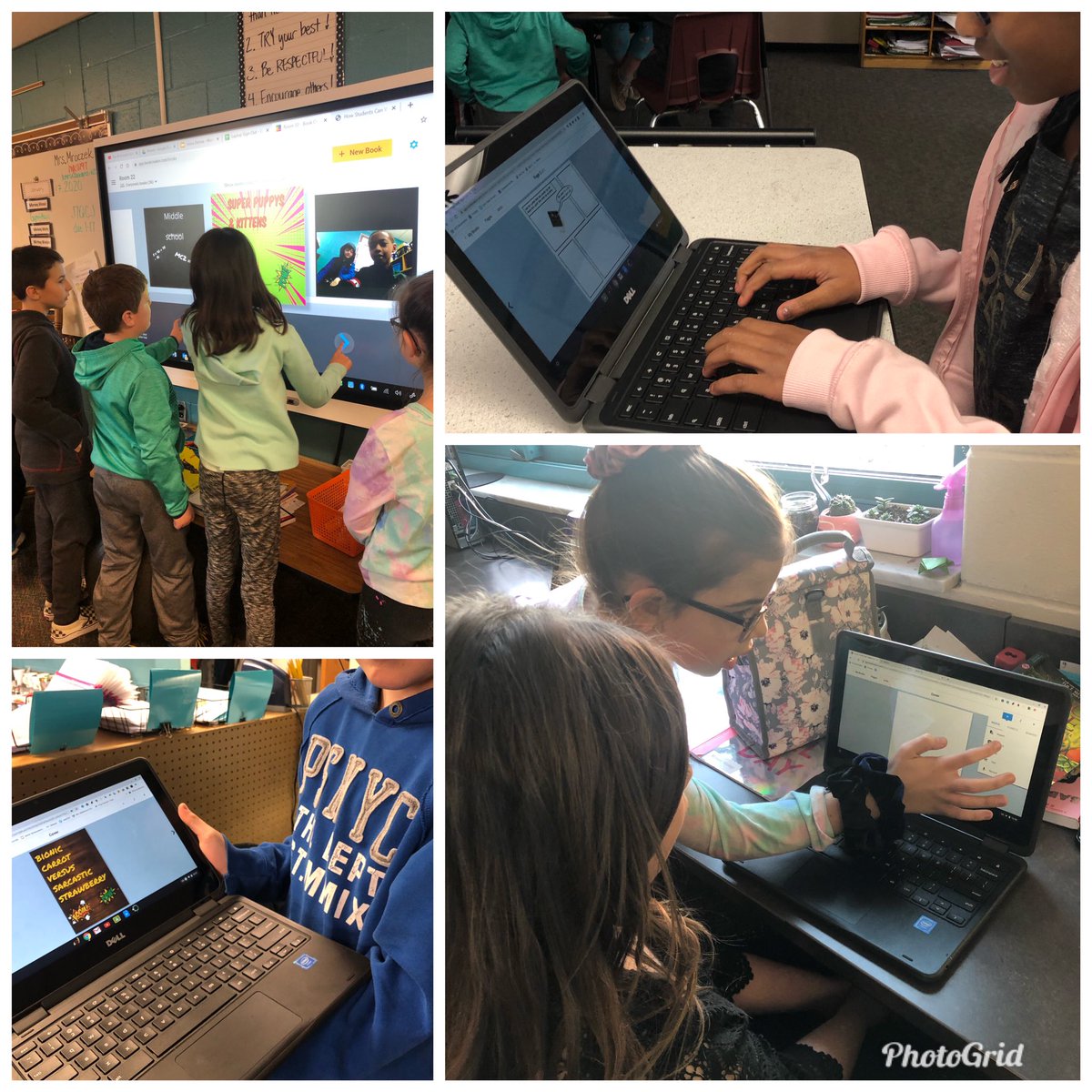 KimMroczek's tweet photo. Transforming Free Write Friday with @BookCreatorApp! Creativity, collaboration, and engagement are at an all time high! #hamlinhawks #rcscountonme https://t.co/F5CqpVPtCx