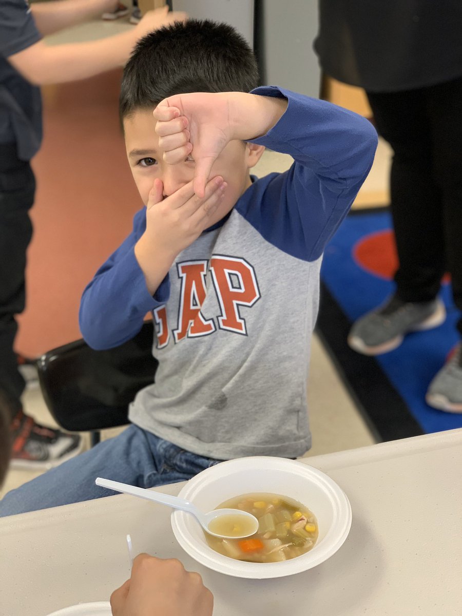 DSerfas's tweet photo. What a great way to end our week @stcatPB kinder class😊 Mixed reviews by my kiddos on how their Stone Soup tastes. #hs4 #yummy #sharewitheveryone https://t.co/P1qCDnsdDP