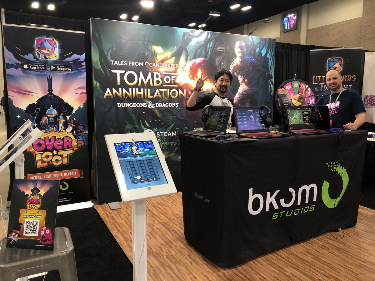 BkomStudios's tweet photo. #BKOMEvent | @pax South 2020 has officially begun! Come meet our team at booth #21027 and try our games @LLoTGame, @TalesCandlekeep and our latest mobile game: @OverlootGame.
See you there!
#BKOMStudios #PAXSouth #LLOT #Overloot https://t.co/jn5UWVbcDs