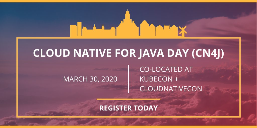 JakartaEE's tweet image. Registration is live for Cloud Native for Java Day (CN4J)! Join the community for a day centered on #JakartaEE and #EclipseMicroProfile. @MicroProfileIO Get your tickets here: bit.ly/2ssvQxM