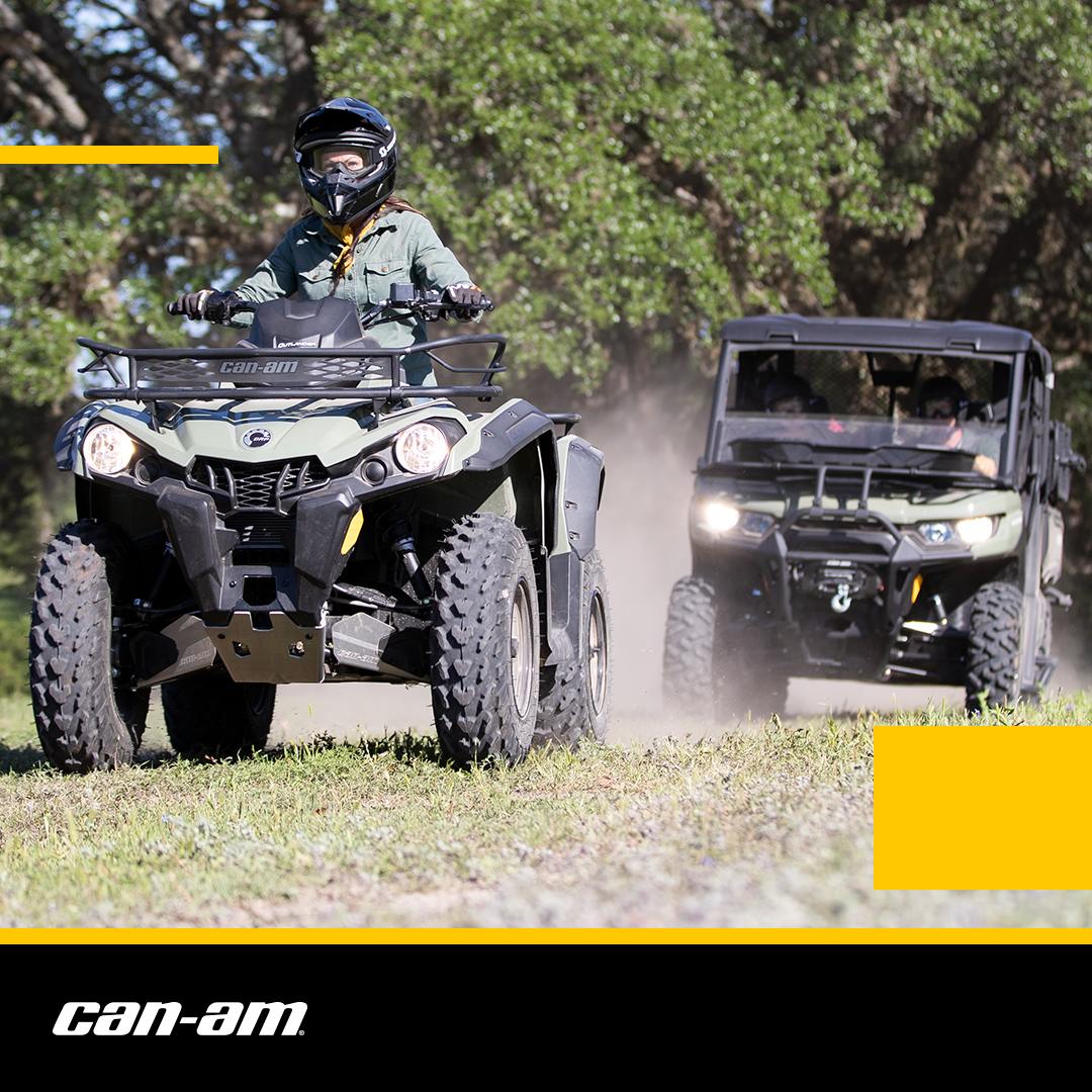 RIVAmotorsports's tweet photo. Roll into the weekend with new 2020 Can-Am Outlander ATVs & Defender Side-by-sides, now available at #RIVAMotorsports!
#CanAm #Offroad #WereBuiltForThis #ATV #UTV #SideBySide #SxS #Outlander #Defender https://t.co/QANEdGxzL0