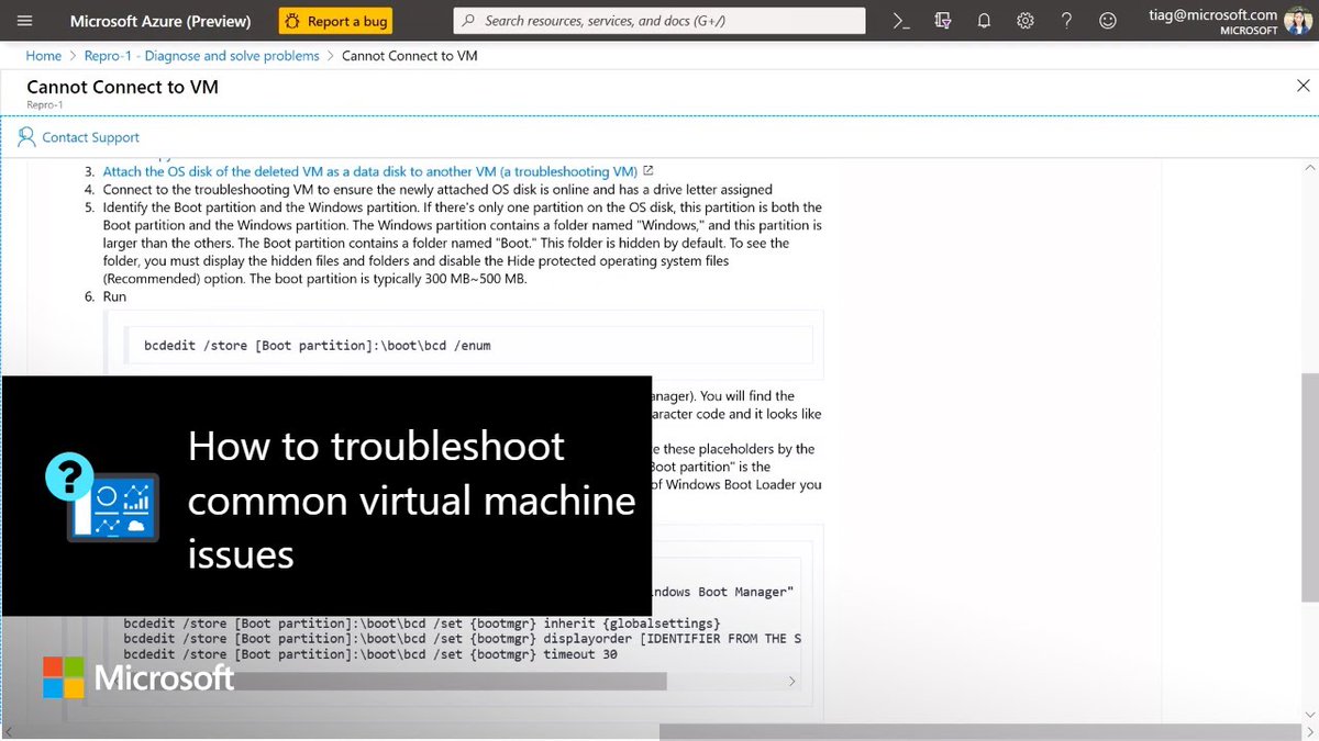 TridiusTech's tweet photo. The Azure Portal’s diagnose and solve experience makes it easy to #troubleshoot common issues on your virtual machine. 

See how it works! 

#FeatureFriday 

https://t.co/eZfoUUQGxe https://t.co/SF0DhChh1t