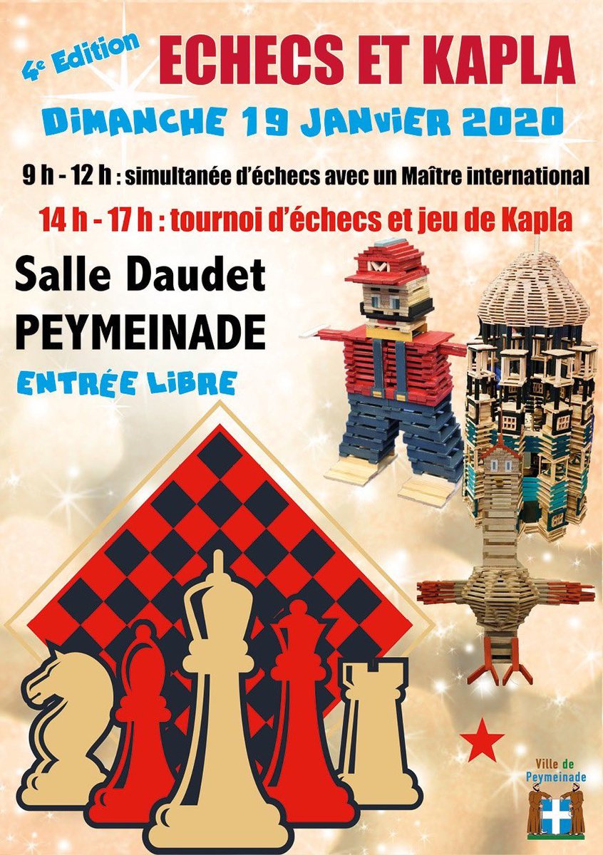 AgenceMailloux's tweet photo. #Sortir06 à #Peymeinade
♟️un événement ludique 👨👧👧et familial !
Dimanche 19 janvier, Salle Daudet
4e édition d’Échecs et Kapla
https://t.co/9jBrWaiF6h
#PaysGrassois #CotedAzurFrance #AlpesMaritimes https://t.co/bsOnR3dNC1