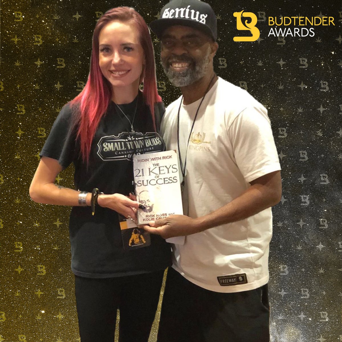 BudtenderAwards's tweet photo. Did you meet Freeway Rick Ross and hear his story at the 2019 Budtender Awards? Adrianna Burden from @smalltownbuds did! #BudtenderAwards #FreewayRick https://t.co/zIvZm6nEfw
