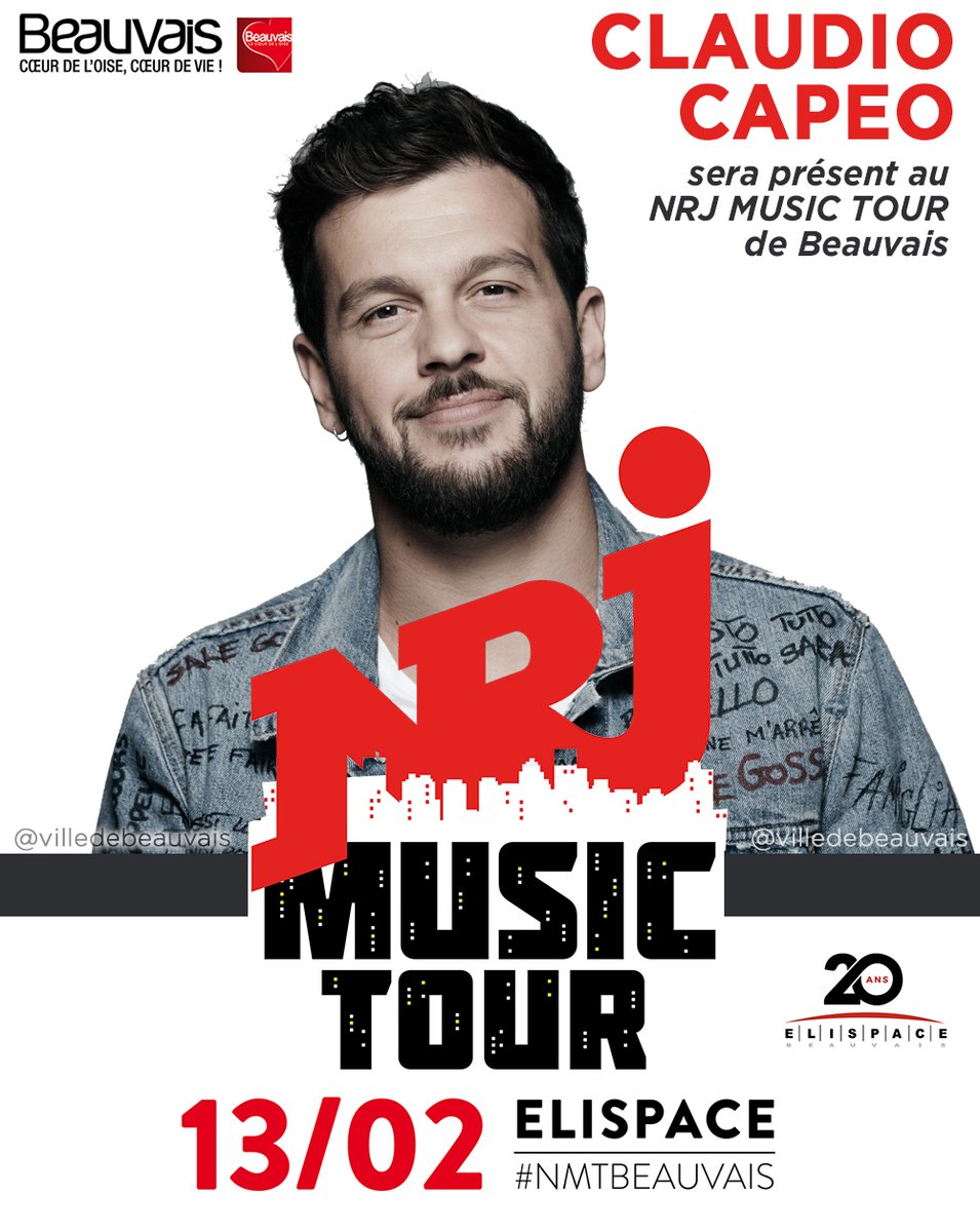 villedebeauvais's tweet photo. #NRJMusicTour de #Beauvais
Keen'V, Claudio Capeo et Philippine seront présents au NRJ Music Tour de Beauvais le 13 février 2020 à l'Elispace
@KeenvOfficiel @claudiocapeo @philippinezad 
@NRJhitmusiconly https://t.co/ZkwuRjoSRr