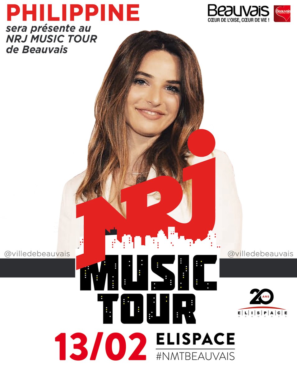 villedebeauvais's tweet photo. #NRJMusicTour de #Beauvais
Keen'V, Claudio Capeo et Philippine seront présents au NRJ Music Tour de Beauvais le 13 février 2020 à l'Elispace
@KeenvOfficiel @claudiocapeo @philippinezad 
@NRJhitmusiconly https://t.co/ZkwuRjoSRr