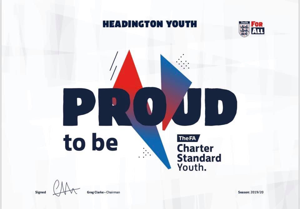Big thanks to all our coaches, volunteers and @OxfordshireFA for helping the club gain FA Charter standard status. 💛💙