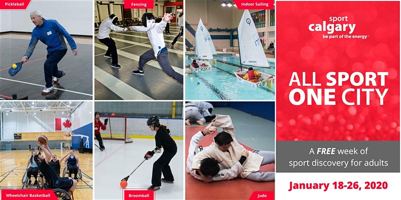 cityofcalgary's tweet photo. All Sport One City starts tomorrow. Over 100 sports and activities to try for FREE, from January 18 - 26. Register at https://t.co/SsVSLobgK1 #yycActive https://t.co/3iDPDYbcGh