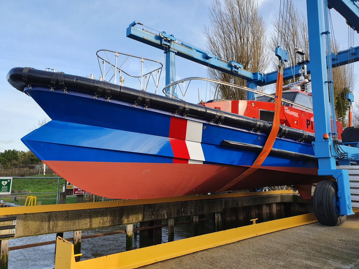 GoodchildMarine's tweet photo. Our latest ORC 136 #Pilotboat, Gannet has been launched.  for @briggsmarine based in #Liverpool, delivery later in the month. Briggs Marine's fifth boat, will be at Seawork 2020,  meet some of both the Goodchild Marine Services and Briggs Marine teams.  
#UKHMA 
#maritime https://t.co/sH43CpH6vf