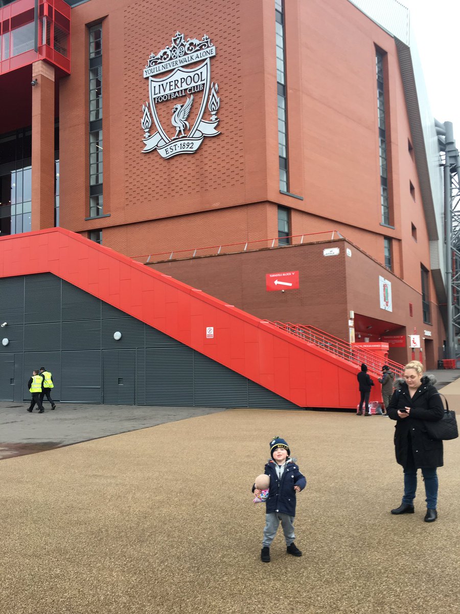 My little mans 1st trip to see Anfield today and he loved the <a href="/trentaa98/">Trent AA</a> wall #ynwa #lfc
