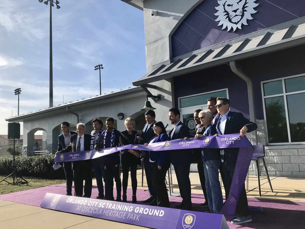Kelly_Cohen's tweet photo. Perfect day 4 a ribbon cutting. Congrats @OrlandoCitySC on opening world class training facility in @OsceolaCountyFl. Great 2 see Chairwoman @VivianaJaner and entire commission, the @CEO_KOCCoC, @GreaterORLSport in attendance. 2020 shaping up to be best season yet. #vamosorlando https://t.co/e6wcxUtwt8