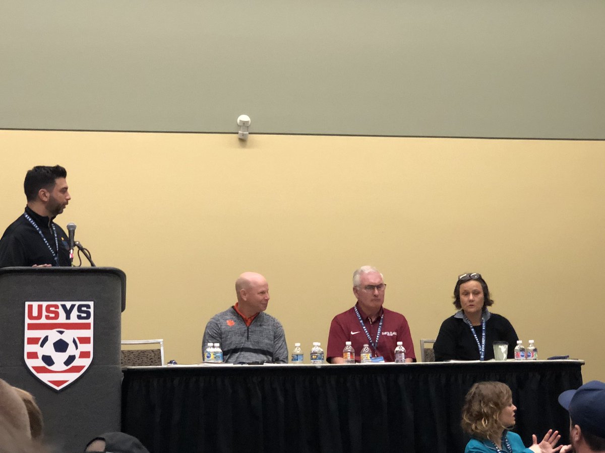 Great panel discussion on developing better athletes, better people on and off the field with <a href="/SantaClaraUniv/">Santa Clara Univ</a> Jerry Smith, <a href="/clemsonwsoccer/">Clemson Women's Soccer</a> Eddie Radwanski, and Marcia McDermott #BMORE20