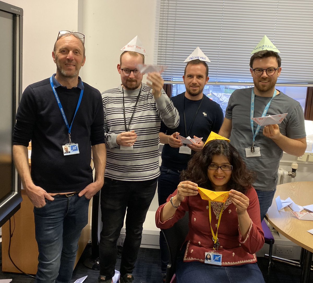 deanorhodes's tweet photo. Finished the first week with stuff on #Complexity and #Scrum and a bit of #Origami #agile #Sprints Big Buoys against Bigger Buoys! #BadToTheBow #JFDI @ScotDigAcademy https://t.co/uDbslyWn6K