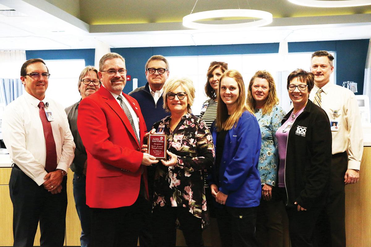 JimHoffmann23's tweet photo. What a great new facility for @YorkGeneral. The new dialysis center will open soon. Thanks for giving the York Chamber of Commerce Ambassadors @yorknechamber a sneak peek. "Advanced technology close to home." Jenny Obermier/COO/CNO https://t.co/m5mLEMPWAn