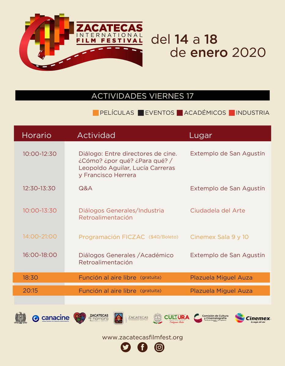AyuntamientoZac's tweet photo. Te compartimos las actividades para el día de hoy en tu #FICZAC https://t.co/kxKV90ZMhM