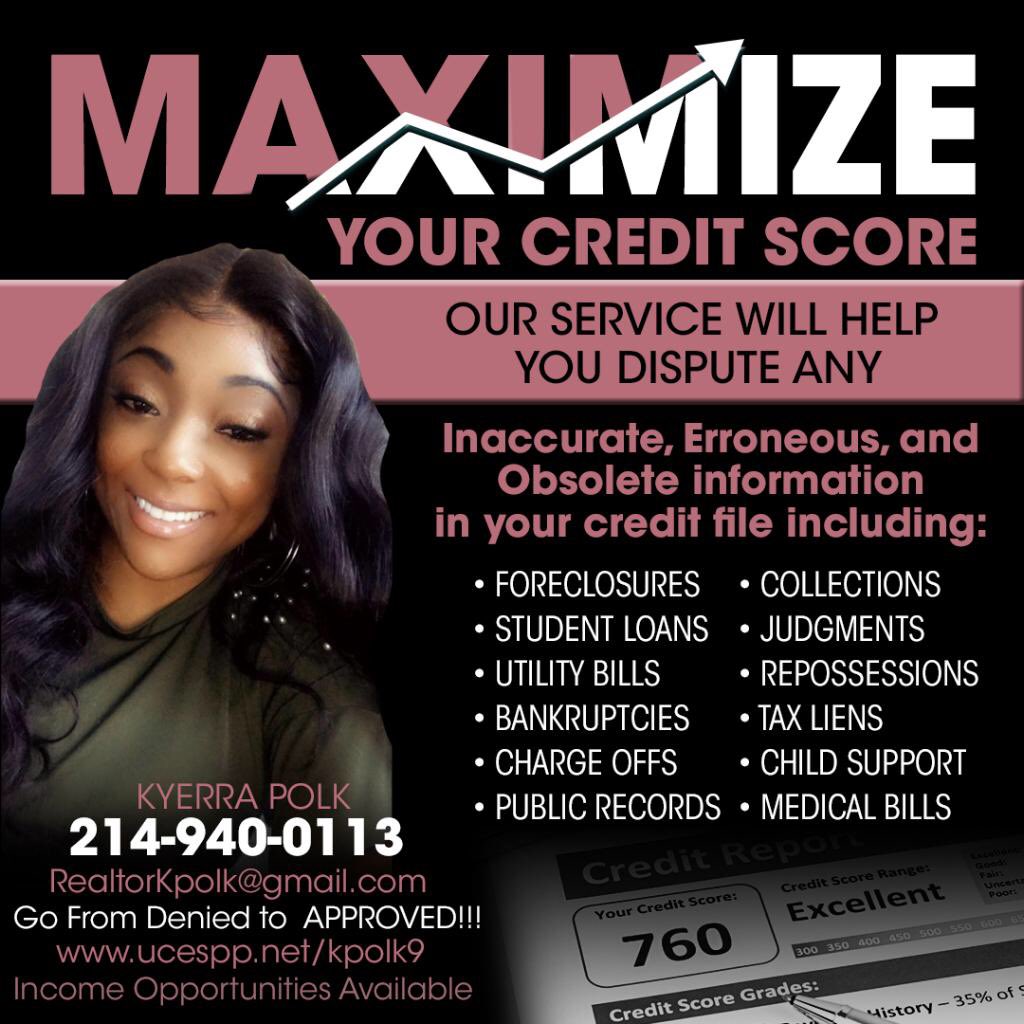 Key__TheRealtor's tweet photo. MaXimize your credit score!!
Our service will help you dispute any inaccurate, erroneous, and obsolete information.
Schedule your consultation online 
https://t.co/3jEJ4jH1L0 https://t.co/rp0OoctPJl