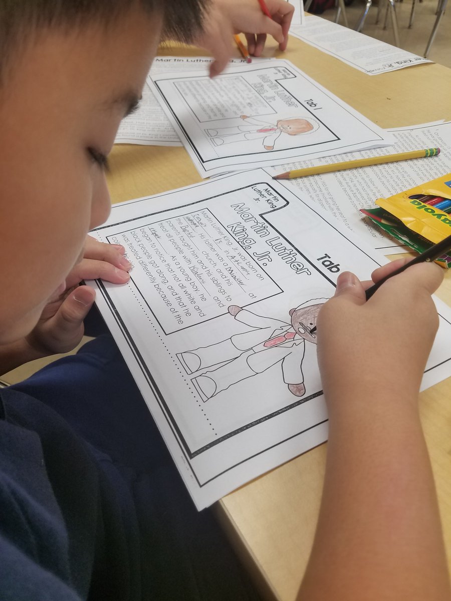 ESOL4LIFE's tweet photo. Celebrating MLK day with my ELL students.  They were so engaged.  We used sentence frames in the reading passage. https://t.co/bFRmW86wO0