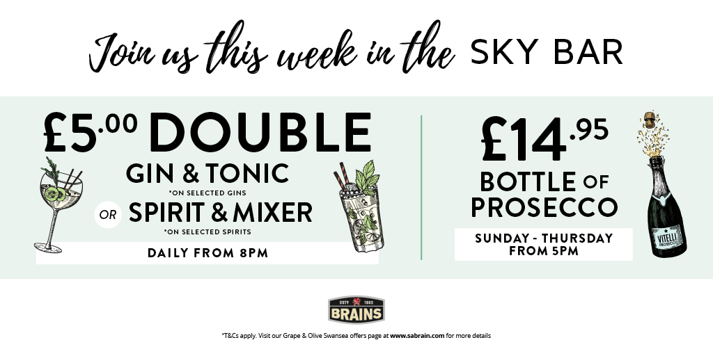 grapeandolive's tweet photo. Come enjoy our classic cocktails this evening in our Sky bar! https://t.co/BAmTDuu6d3