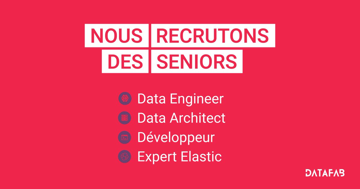 data_fab's tweet image. Tu es #dataengineer, #dataarchitect, #developer ou #expertelastic ? Et tu es expérimenté(e) ?
Tu es à la bonne porte ! On recrute plusieurs profils seniors. Envoie vite ton CV à l&apos;adresse mail suivante : recrutement@datafab.io📮

#data #bigdata #dev #elasticsearch #recrutement