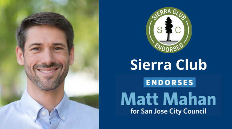 MattMahanSJ's tweet photo. Proud that the Sierra Club has sole endorsed my campaign. Together, we will ensure we are protecting the naturally beautiful places in SJ. If you'd like to get involved in my campaign and help protect our environment, please sign up on our website at: https://t.co/0nVRs5UuQC https://t.co/SPBLbccgJg