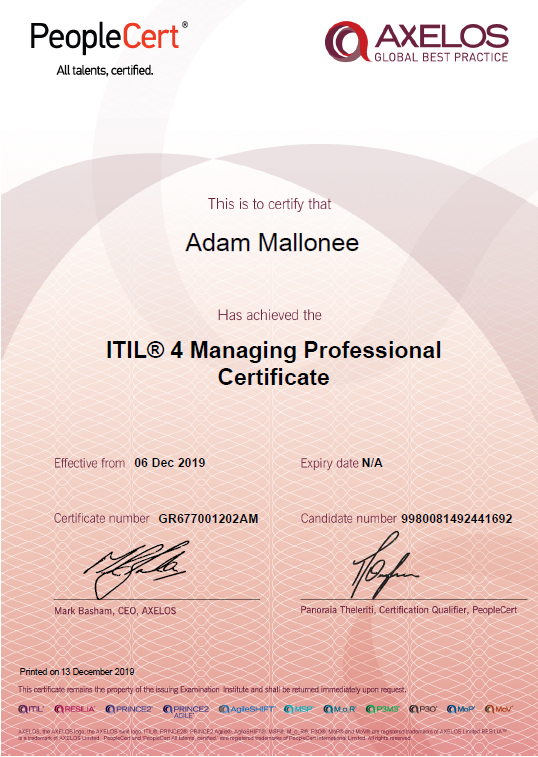 DTM_SYSTEMS's tweet photo. @DTM_SYSTEMS has our very own, in house ITIL4 certified expert Adam Mallonee, one of the first in Canada! 
Congrats Adam! #DTMSystems #ITIL4 #ITIL4Vancouver https://t.co/fdfi6UMoKf