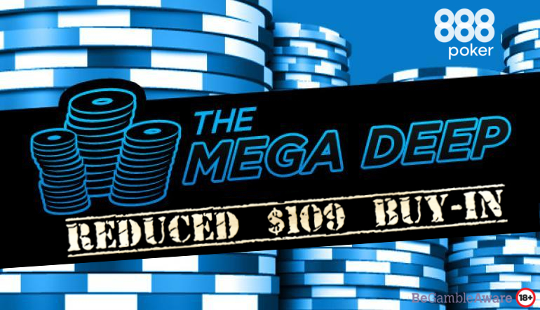 888poker's tweet photo. On Jan 19, we're slashing the buy-in on our popular $100K 💸💸💸 #MegaDeep tourney to $109 and you can still get your seat for pennies via our #satellites! 🛰️ https://t.co/IVfVKIlZtN