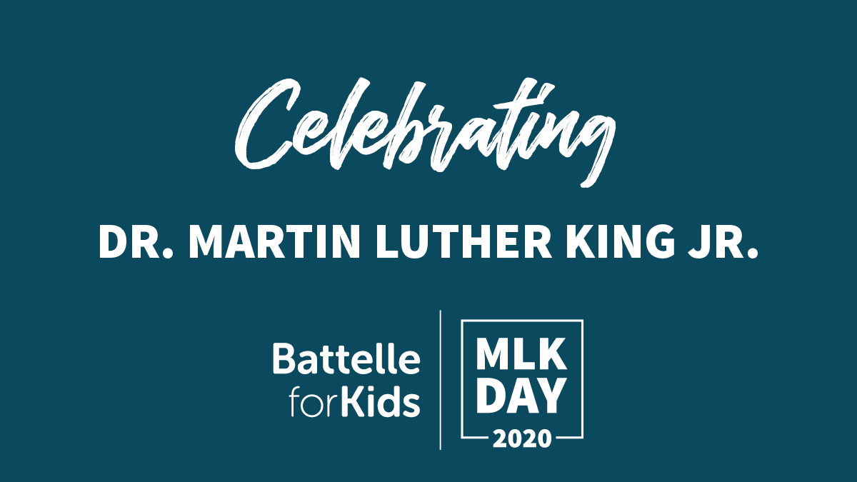 battelleforkids's tweet photo. Today we celebrate Dr. Martin Luther King, Jr. We honor his legacy working toward 21st century learning #foreverystudent
#MLKDay https://t.co/PzzjctX1Op