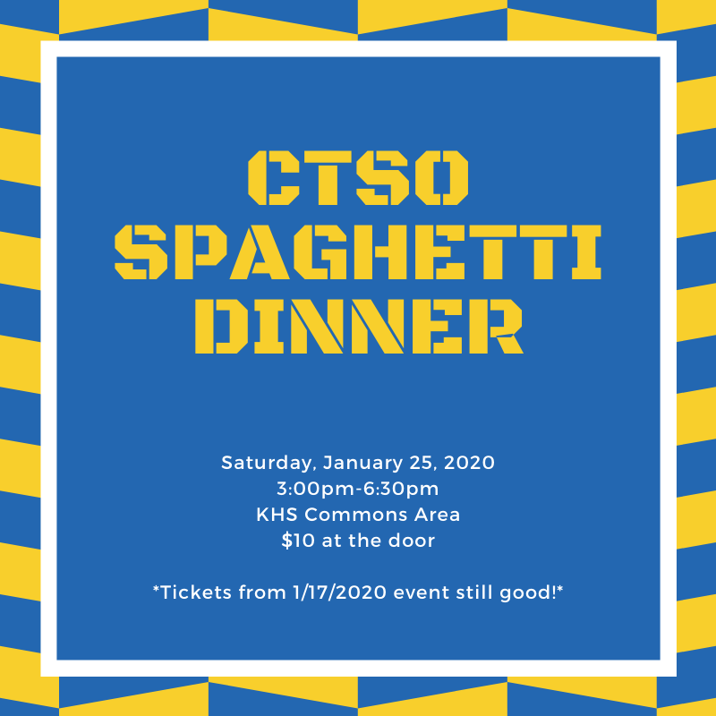 While the weather kept us down today, we will be ready for you once again next Saturday, January 25 to come eat some spaghetti! 

#BetterTogether #KHSBearcatNation
