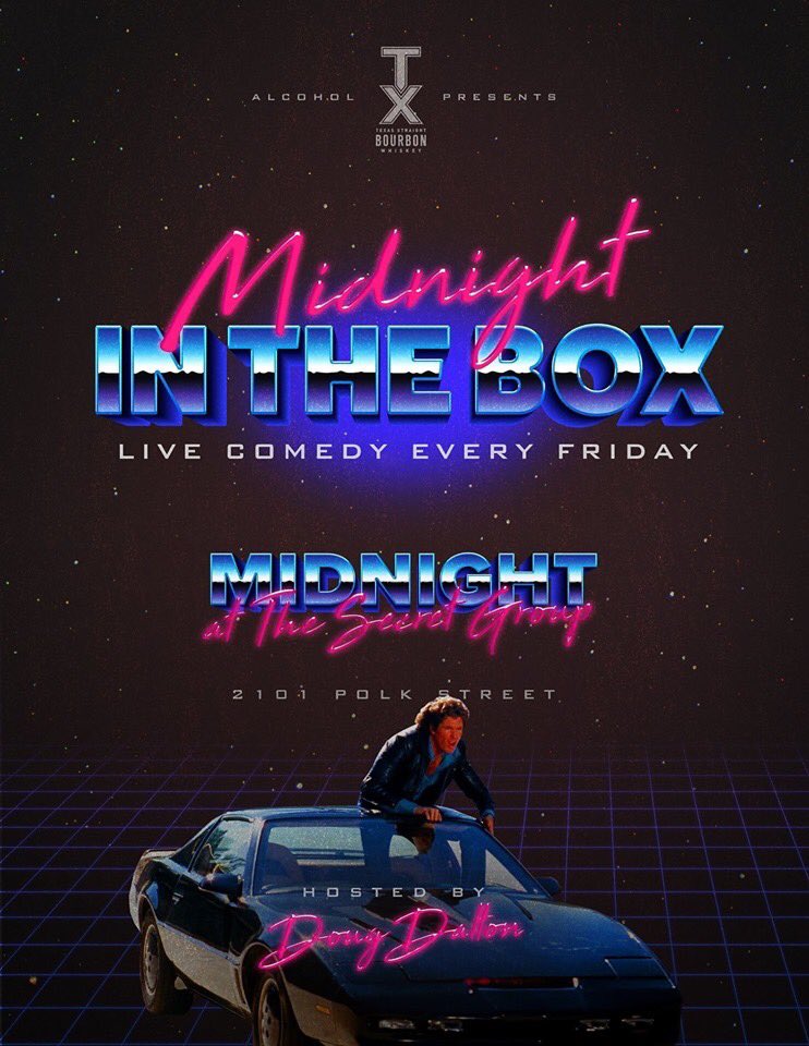 SecretGroupHTX's tweet photo. It’s a hot one tonight, folks!
▪️7:30 PM BAD IDEA 3 YEAR ANNIVERSARY SHOW! FREE PIZZA! Pay What You Can!
▪️8 PM BOB BIGGERSTAFF &amp; The People He Can Tolerate $7 
▪️10 PM THE HEADLINER SERIES: Ashley Overton &amp; Avery Moore $7
▪️10 PM VANGUARD ALL STARS 🆓
▪️12 AM MIDNIGHT IN THE BOX https://t.co/BZ2lc95ww8