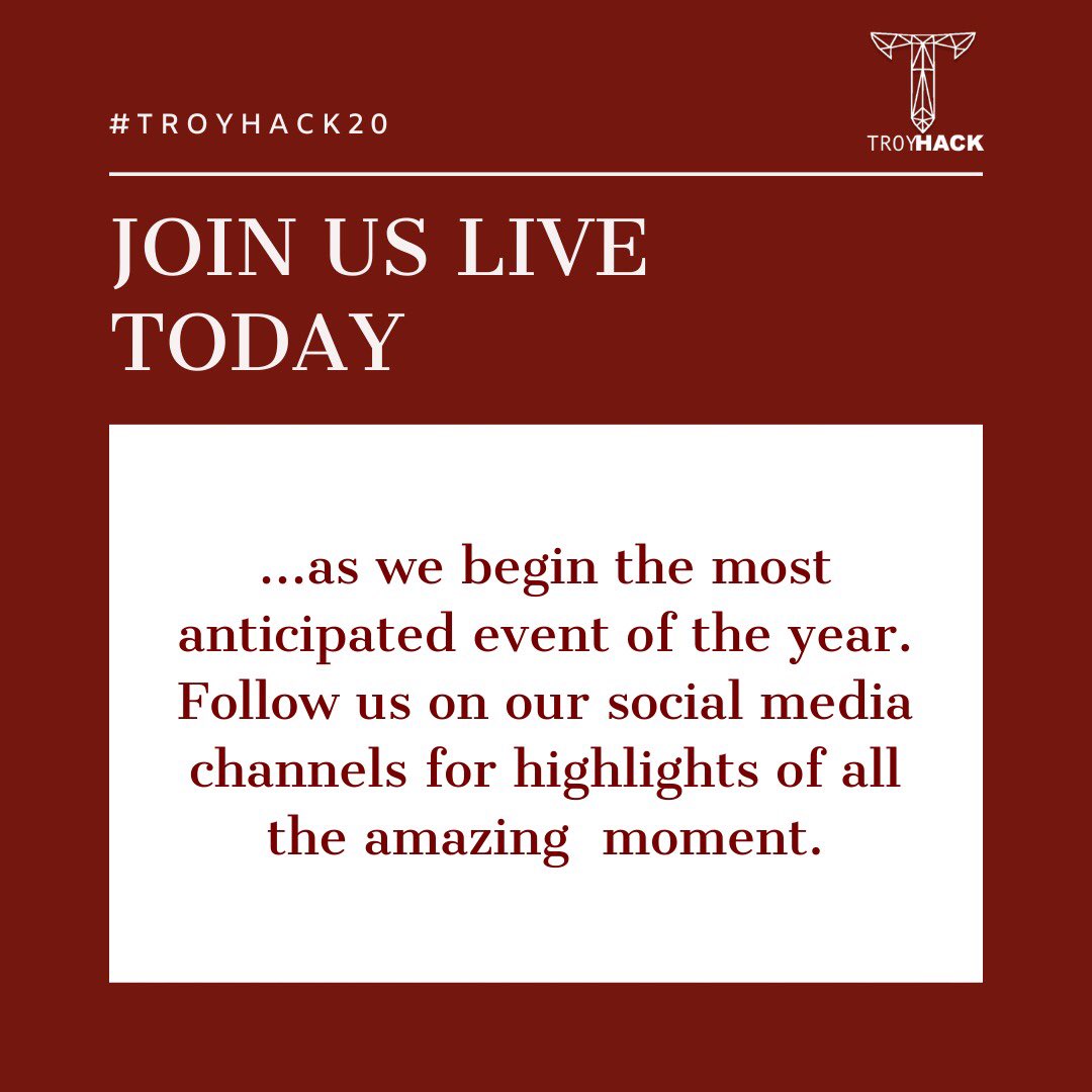 troy_hacks's tweet photo. Join us live today at our opening ceremony starting few hours from now via @troy_hacks . Follow live updates on our timeline.
#TroyHack #TroyHack20 #Hackathon https://t.co/s1xatBSIkj