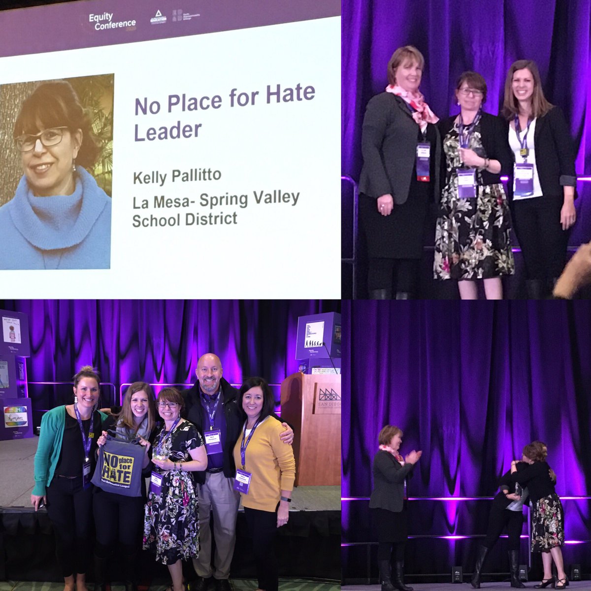 We had so many amazing nominations for the inaugural San Diego #NoPlaceforHate leader award, but we are so proud to partner with <a href="/SanDiegoCOE/">San Diego County Office of Education</a> at #SDEquity #ec2020 to honor the amazing work of Kelly Pallito and the <a href="/SVAEagles/">Spring Valley Academy</a> ! <a href="/KelseyGreenberg/">Kelsey Greenberg</a> @CathyLeeSD