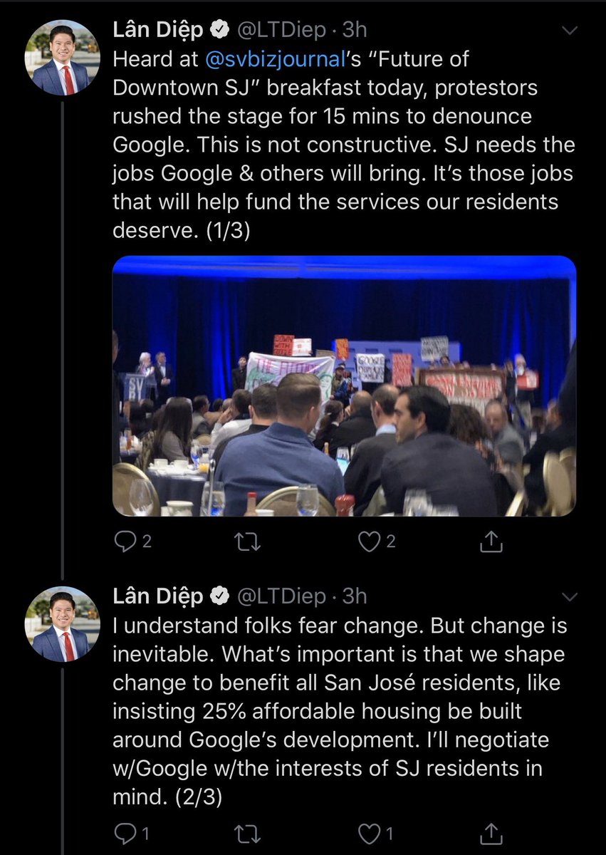 Prol_world's tweet photo. Once again San Jose Council member Lan Diep takes to Twitter to offer us his shit takes on people flexing their power on elitist corporate trash. Folks took that space from a very small white crowd to humble them and let them know San Jose belongs to all the people. https://t.co/bE7pfPhpV6