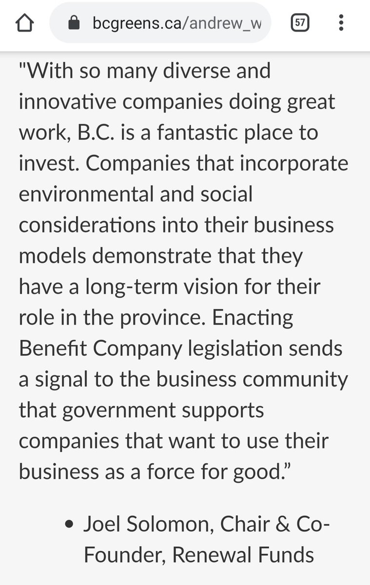 26) Joel has also been advocating for the legislation of B-Corps in Canada, more particularly in BC.